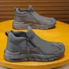 Sapatos Masculinos, Sapatos de Proteção para Trabalho Primavera e Outono, Tênis Esportivos Casuais Masculinos Antiderrapantes Resistentes ao Desgaste, Botas de Cano Curto, Botas Casuais