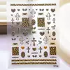 Serie de Estampado en Relieve 5D Estampado de Leopardo Pegatinas para Uñas Sexy Estampado de Leopardo Flecha Cruzada Funda para Teléfono Pegatinas para Uñas