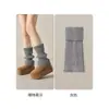 Polainas de Lana Calcetines para Botas de Nieve Otoño Invierno Tejido Engrosado con Pantalones de Tiburón Gris Cálido Acumulados Cubre Pantorrillas Venta al por Mayor