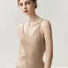 Nuevo top de punto de cachemira para mujer de otoño e invierno, camisola de cuello en V, chaleco sin mangas simple de color liso