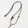 Cordón de collar tejido para mujer, cordón para colgar colgante de Buda de jade Hetian, cordón de cuero, cordón para colgante de clavícula de sándalo, cordón tejido a mano al por mayor