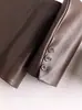 Jaqueta de Couro Haining para Mulheres, Comprimento Médio, Preta, Gola Alta, Cintura com Amarração, Jaqueta de Couro, Novo Estilo Outono e Inverno, Elegante Casaco de Couro