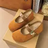 Zapatos Birkenstock Mary Jane Retro de Ante con Velcro y Punta Redonda para Mujer, Novedad Otoño 2026 Zapatos Planos Suaves para el Trabajo
