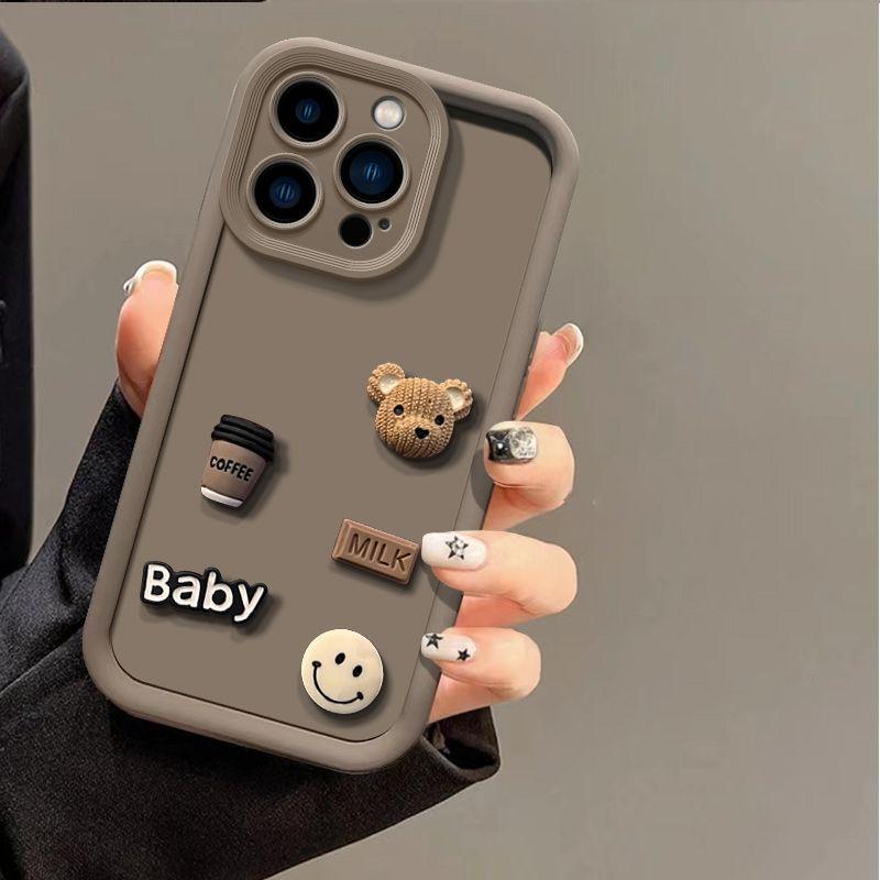 SKU-15-苹果13ProMax-咖啡色-立体公仔