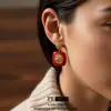 Set de Aretes y Collar Cuadrados con Goteo de Aceite Vintage, Cadena de Clavícula Elegante y a la Moda, Conjunto de Joyería Estilo Corte