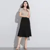 Falda Elegante de Línea A Transfronteriza, Falda de Empalme Plisada Adelgazante de Cintura Alta, Falda de Color Puro de Gama Alta para Mujer para Viajes y Oficina