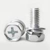 Tornillo Combinado Hexagonal Cóncavo de Tres Piezas con Arandela M4M5M6-M10 Rosca de Alta Resistencia Grado 8.8 Cabeza Cilíndrica