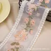 8.5cm Encaje Malla Adorno de Encaje Accesorio para el Cabello Cinta Flor de Rosa Bordado DIY Lazo Hecho a Mano Cinta