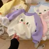 Sudadera Gruesa de Terciopelo Plus para Niñas Estilo Nuevo para Niños Bebés Linda Elegante Superior Otoño Invierno Manga Larga Capa Base Ropa Cálida