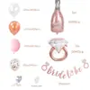 Amazon Conjunto de Balões Rosa Dourado para Festa de Casamento Balão Banner 'Bride to Be' Garrafa de Vinho Anel de Diamante