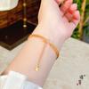Joyería de oro Jin Yan con pulsera de bola de lana de oro de arena de oro diseño minoritario femenino temperamento de alta gama pulsera de cadena en V