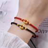 Sha Jin Gan Kun Círculo Hebilla de la Paz Cuentas de Transferencia Cobre Chapado en Oro Anillo de Diamantes de Círculo Conciso Hebilla Dragón y Fénix Pulsera Collar para Pareja