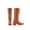 Comércio Exterior Transfronteiriço Novo Estilo Europeu e Americano Retrô Botas de Cowboy Ocidentais para Campus Feminino Botas de Tamanho Grande Botas de Outono e Inverno para Mulheres
