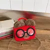 Monedero de Dibujos Animados para Niños 2026 Bolso Pequeño Cuadrado de Niña con Cadena para Hombro Cruzado Bolso de Invierno de Felpa