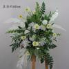 Mori White set de escena de boda fresca floral flor artificial flor de camino punto de fondo escenario arreglo de bienvenida