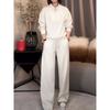 Conjunto de Moletom com Gola Alta Elegante Feminino Moda Casual Primavera e Outono 2025 Roupa Esportiva Emagrecedora e Valorizadora