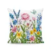 Amazon Cesta de Flores Estilo Pastoral Primavera e Verão Capa de Almofada Floral Almofada de Sofá Tulipa Capa de Almofada Curta de Pelúcia