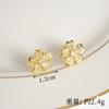 Collar de flor delicada de oro de arena de Vietnam, aretes de diamante, diamante de color, joyería de cobre chapado en oro de alta gama para niñas, suministro directo de fabricantes