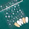 Pegatinas para Uñas Copo de Nieve Navideño 5D Estereoscópicas en Relieve Copo de Nieve Blanco DIY Pegatinas para Uñas Navideñas Joyería Estilo Dh