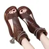 Sandalias Romanas para Mujer para el Verano 2026: Sandalias Casuales de Moda de Caña Alta con Cuña para Aumentar la Altura, Piel Suave, Suela Gruesa, Punta Abierta
