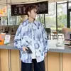 Camisa de manga larga para hombre otoño estilo fino moderno estilo Hong Kong estilo japonés rudo guapo camisa suelta casual versátil chaqueta de pareja en stock