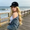 Peluca rizada rubio dorado estilo europeo y americano de Amazon, peluca tipo sombrero para mujer, peinado largo y rizado, en stock