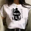 Camiseta Branca Manga Curta Estampada Anime Attack on Titan Feminina Comércio Exterior Cross-border Wish/ebay Amazon