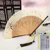Abanico Plegable Estilo Antiguo, Abanico Plegable de Verano Estilo Chino para Hanfu y Cheongsam, Abanico Pequeño de Artesanía de Bambú, Abanico de Baile