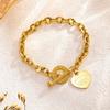 Nuevo Estilo Sin Decoloración Nuevo Estilo Pulsera de Acero de Titanio para Mujer Pulsera Versátil Estilo Ins Joyería Pulsera de Moda Sentido de Chica