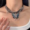 Collar de Mariposa con Gradiente de Remache de Zircón para Mujer, Nuevo Diseño Personalizado, Cadena para Clavícula de Verano, Temperamento Dulce y Fresco, Estilo Sexy