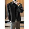 Nueva Camisa Chaqueta de Manga Larga Fina Casual Vintage Holgada Talla Grande Estilo Hong Kong para Hombre