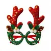 Ming Guan Nuevas Decoraciones Navideñas Montura Creativa de Gafas con Astas Accesorios para Fotos de Fiesta Navideña Suministros para Disfraces Festivos