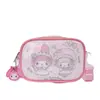 Bolsa cuadrada pequeña linda de dibujos animados, bolso cruzado femenino, monedero de PVC estampado, bolso cruzado para niños, mochila pequeña para salir