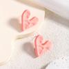 Pendientes de aguja de plata con forma de corazón, estilo japonés, elegantes, irregulares y con un toque de amor, para chicas.