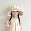 Bonito Sombrero de Capibara para Niños Verano Estilo Delgado Ala Ancha Protección Solar Protector Solar Parte Superior Abierta Niños y Niñas Sol Bebé