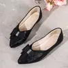 Zapatos casuales de mujer de talla grande, estilo nuevo de otoño 2026, transfronterizos de comercio exterior europeo y americano, sin cordones, con lazo de pedrería, poco profundos