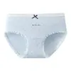 Pantis de algodón con lazo para mujer, de algodón con lunares y cintura media, bragas triangulares transpirables con ribete de encaje para estudiantes y niñas, comercio exterior