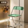Silla Acrílica Transparente Silla Plegable Tienda de Ropa Tienda de Cosméticos Hogar Silla para Fotos Silla Plegable Explosiva Silla de Comedor para el Hogar