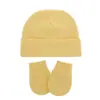 Gorro y Manoplas para Bebé Algodón Infantil Gorro Guantes Set Anti-arañazos Gorro de Hospital para Recién Nacido