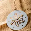 Adorno de Copo de Nieve de Hierro con Reno para Árbol de Navidad Decoraciones Navideñas Adorno Colgante Blanco de Hierro Colgante para Árbol de Navidad