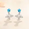 Colar Original Fogos de Artifício Moda Feminina Franja Fresca Corrente Clavícula Luxo Acessível Estrela Diamante Azul de Alta Qualidade Conjunto de Joias de Três Peças