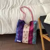Linda Bolsa Xiaomi Home 2026 Novo Estilo Coreano Floral Dupla Face Ombro Único Pequena Fresca Lona Bolsa Menina Delicada Tecido Bolsa Tendência