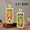 Deus da Riqueza Amarelo Estilo Xizang, Deus da Riqueza Preto, Tara Verde, Zhaliram, Divindade Padroeira do Zodíaco, Pingente Thangka Tridimensional Pintado à Mão