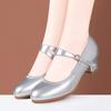 Nuevos Zapatos de Tacón Bajo para Mamá de Baile Cuadrado con Suela Blanda que No Cansan los Pies, Zapatos de Baile Transpirables con Suela Blanda, Zapatos con Suela de Tendón