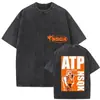 Camiseta Vintage Lavada Nsqk Aoou Piensa en Mí Nuevo Álbum 2025 para Hombre Hip-Hop Gótico
