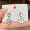 Pendientes Geométricos Minimalistas y Elegantes de Dos Niveles con Forma de Concha para Mujer, Estilo Coreano, Elegantes y Lujosos, Pendientes de Influencer de Moda, Accesorios para Orejas Geniales y Discretos