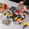 Caja de Conservación de Acero Inoxidable Caja Sellada para Refrigerador con Tapa Rectangular Grado Alimenticio Comercial Caja de Almacenamiento Caja de Almacenamiento
