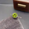 Anillo de Peridoto Natural Transfronterizo Accesorios para Mujer Nicho Alta Gama Joyería de Plata 925 6*6 Ventas Directas de Fábrica de Joyería