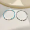 Pulsera de Zirconia de Color Sólido para Mujer, Moderna y Versátil, Exquisito Estilo para el Trabajo, Pulsera Brillante de Nicho, Pulsera Pequeña de Serie de Color Puro