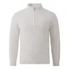 Jaqueta Suéter Gola Alta Meio Zíper Estilo Americano para Comércio Exterior Transfronteiriço Outono e Inverno Tricô Trançado Solta Casual Masculino Tricô Suéter